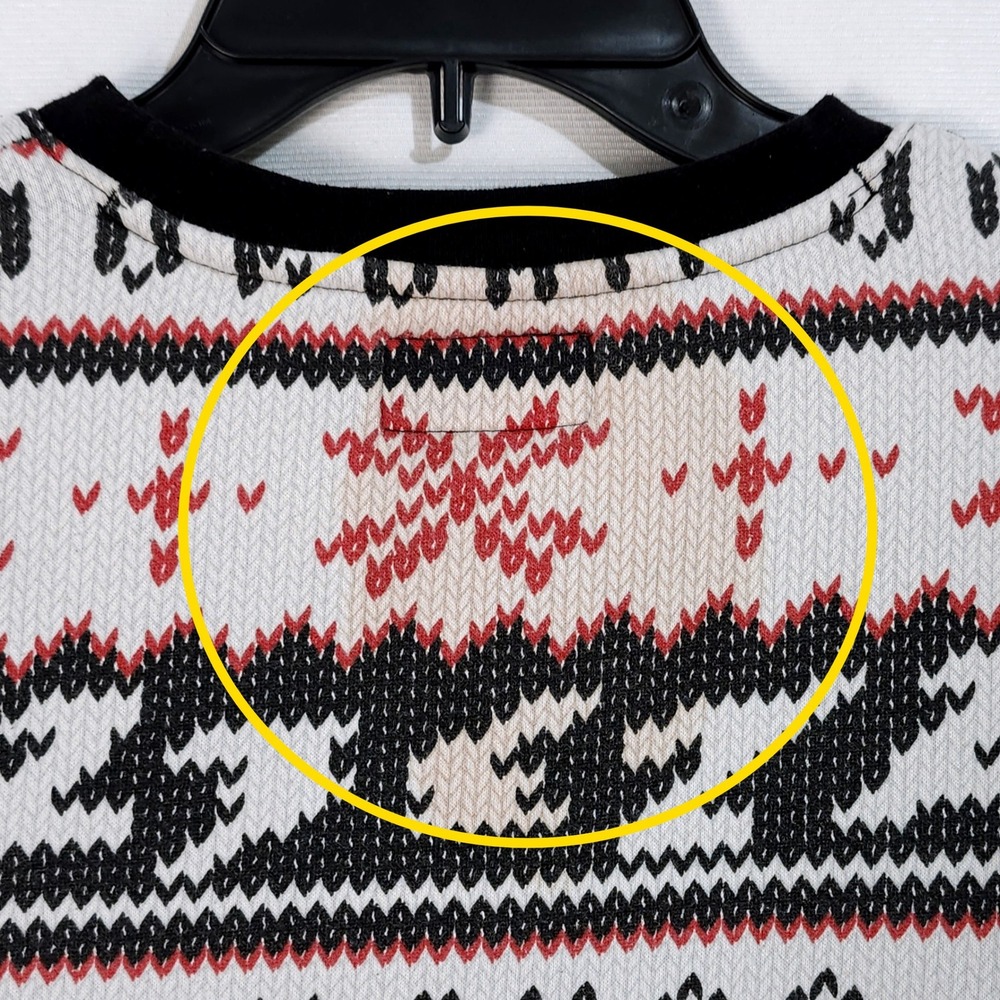 Jordan Jumpman Holiday Crew Sweatshirt Boys Large Fair Isle White Black Red - Picture 6 of 8